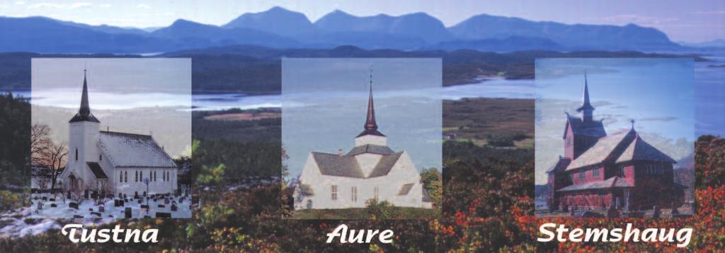 Bilde av Aure kyrkje, Stemshaug kyrkje og Gullstein kirke 